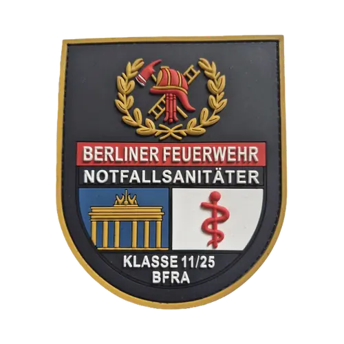 Rubber-Patch eines Rettungsdienst-Lehrgangs mit Wahrzeichen-Motiv