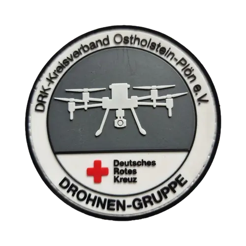 Runder Rubber-Patch einer Rettungsdienst-Drohnengruppe