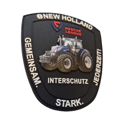 Rubber-Patch mit gedrucktem Fahrzeugmotiv für eine Messe