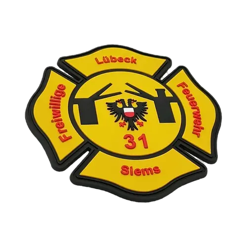 Rubber-Patch einer Freiwilligen Feuerwehr in Kreuzform
