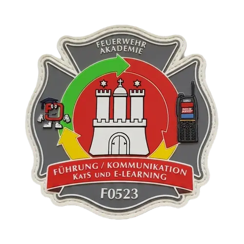 Rubber-Patch einer Feuerwehrakademie in Kreuzform